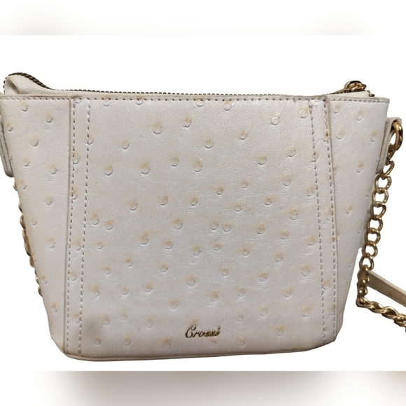 (1392) Crossi New York Bow Accent  Gold Chain Strap Crossbody Handbag - Picture 5 of 10